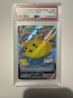 2021 Pokemon Sword & Shield Celebrations PSA 8 Flying Pikachu VMAX Holo #007 - Image 1