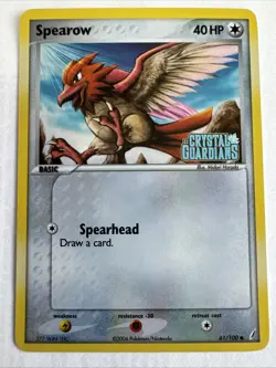 Spearow 61/100 Stamped Holo Common EX Crystal Guardians Pokemon TCG Near Mint - Image 3