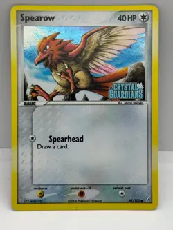 Pokemon TCG English Card Crystal Guardians Spearow 61/100 Reverse Holo Stamped - Image 1