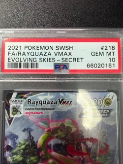 Pokemon 2021 Rayquaza VMAX 218/203 Alt Art Evolving Skies GEM MINT PSA 10 - Image 4