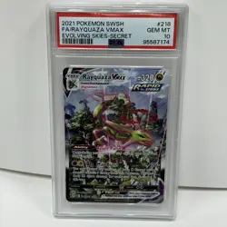 Pokemon 2021 Rayquaza VMAX 218/203 Alt Art Evolving Skies GEM MINT PSA 10 Secret - Image 1