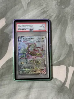 PSA 10 2021 Rayquaza VMAX Alt Art Pokemon SWSH Evolving Skies 218/203 GEM MINT - Image 1