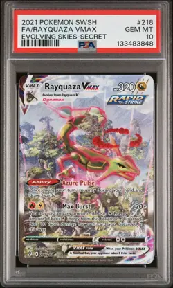 Pokemon 2021 Rayquaza VMAX 218/203 Alt Art Evolving Skies GEM MINT PSA 10 - Image 1