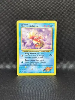 Misty’s Goldeen 85/132 pokemon card Gym Heroes 2000 Unlimited Near Mint. - Image 1