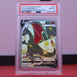 2020 Pokemon TCG Sword and Shield Champion's Path Secret Rare Charizard V PSA 8 - Image 1