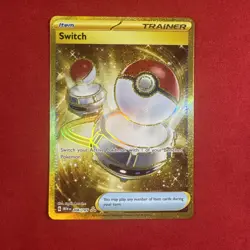 Switch 206/165 Pokemon TCG S&V 151 Gold Secret Rare Holo Trainer Item NM - Image 1