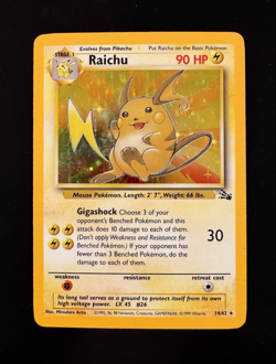 1999 Pokemon TCG - Fossil - Raichu #14/62 - Holo Rare Unlimited - LP - Image 1
