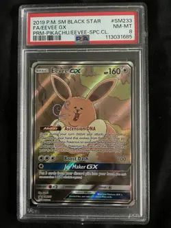 2019 Sun and Moon Eevee GX SM233 Black Star Promo PSA 8 Pokemon TCG - Image 1