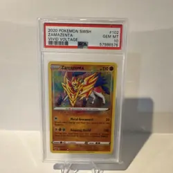 Pokemon Zamazenta 102/185 Vivid Voltage Amazing Rare Holo PSA 10 - Image 1