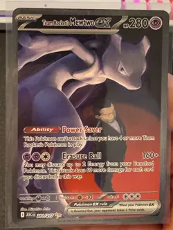 Team Rocket’s Mewtwo Ex 281/217 SIR SECRET Ascended Heroes Pokemon NM In Hand - Image 1