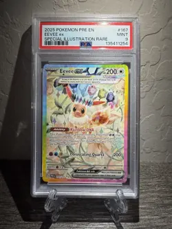 2025 POKEMON PRE EN-PRISMATIC EVOLUTIONS #167 EEVEE EX PSA 9 - Image 1