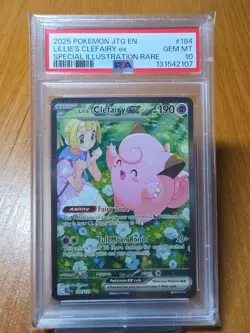 2025 POKEMON JTG EN-JOURNEY TOGETHER #184 LILLIE'S CLEFAIRY EX PSA 10 - Image 1