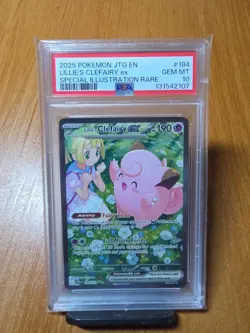 2025 POKEMON JTG EN-JOURNEY TOGETHER #184 LILLIE'S CLEFAIRY EX PSA 10 - Image 3