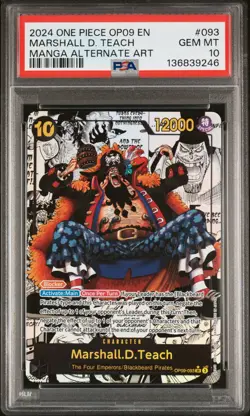 2024 ONE PIECE MANGA ALTERNATE ART OP09-093 MARSHALL D. TEACH PSA 10 - Image 1