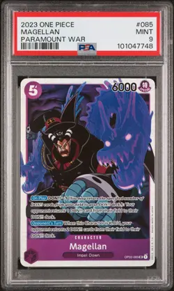 Magellan OP02-085 SUPER RARE One Piece PARAMOUNT WAR English PSA 9 - Image 1