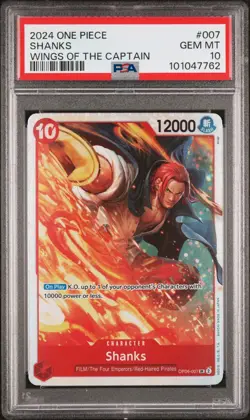 SHANKS OP06-007 One Piece CCG SR SUPER RARE PSA 10 Gem Mint Wings of the Captain - Image 1