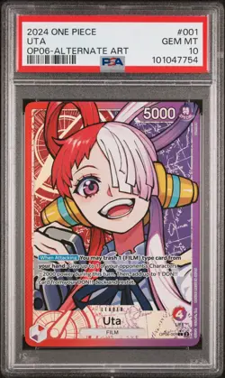 2024 One Piece Wings of The Captain Uta OP06 #001 Alternate Art PSA 10 - Image 1