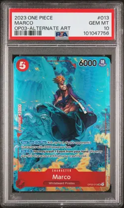 2023 One Piece Pillars of Strength OP03 013 Marco Alternate Art PSA 10 Gem Mint - Image 1