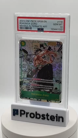 2024 One Piece OP06 EN Manga Alternate Art #118 Roronoa Zoro PSA 10 GEM MINT - Image 2