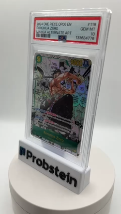 2024 One Piece OP06 EN Manga Alternate Art #118 Roronoa Zoro PSA 10 GEM MINT - Image 2