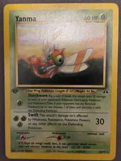 Yanma Holo Rare Neo Discovery 2001 Pokemon Card TCG 17/75 - 1st Edition - Image 1