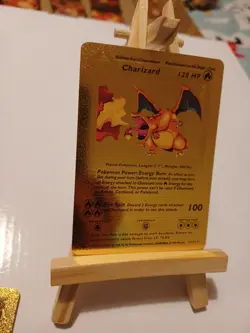 Pokemon TCG Charizard Gold Foil 4/102 Fan Art Display Art Card MINT - Image 1