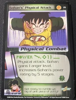 Gohan's Physical Attack #26 - Dragon Ball Z DBZ CCG Score Card - Image 1