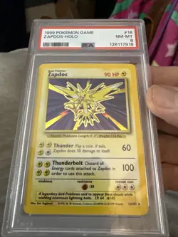1999 Pokemon Game #16/102 Zapdos-Holo PSA 8 - Image 1