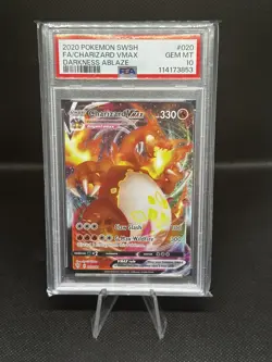 Full Art Charizard VMax 020/189 Darkness Ablaze PSA 10 GEM MINT Pokemon Card - Image 1