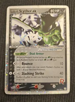Pokemon Rocket's Scyther Ex Team Rocket Returns Holo 102/109. - Image 1