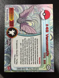 2000 Pokemon Topps Chrome Series 1 #49 Venomoth Spectra Chrome DMG Creased - Image 2