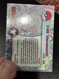 2000 Pokemon Topps Chrome Series 1 #49 Venomoth Spectra Chrome DMG Creased - Image 3