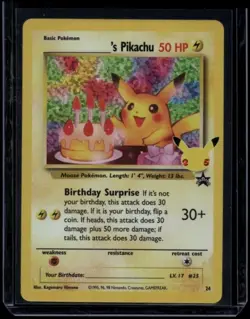 Pokemon TCG Birthday Pikachu 24 Celebrations Classic Collection NM - Image 1
