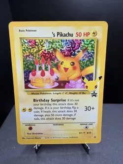 Pokemon TCG Celebrations Classic Collection Birthday Pikachu 24 Holo Rare NM - Image 1