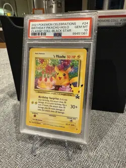 PSA10 Birthday Pikachu Pokemon TCG #24 Celebrations Classic Collection - Image 3