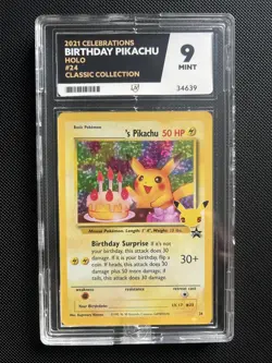 Pokemon TCG Birthday Pikachu 24 Celebrations Classic Collection Ace 9 - Image 1