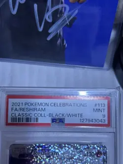 RESHIRAM/FULL ART #113 2021 POKEMON CELEBRATIONS CLASSIC COLL PSA 9 - Image 5