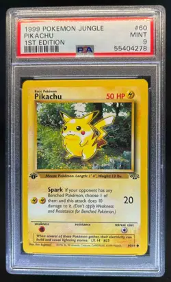 1999 Pokemon Jungle 1st Edition Pikachu Promos #60/64 PSA 9 - Image 1