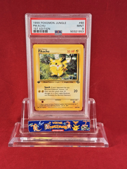 1999 Pokemon 1st Edition Jungle PIKACHU Card #60/64 PSA 9 - Image 1