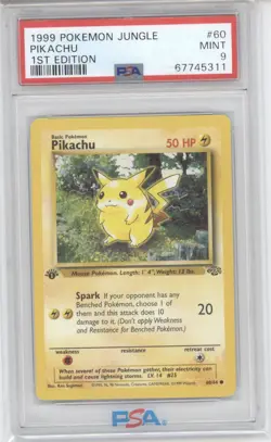 1999 Pokemon Jungle Pikachu 1st Edition PSA 9 #60/64 - Image 1