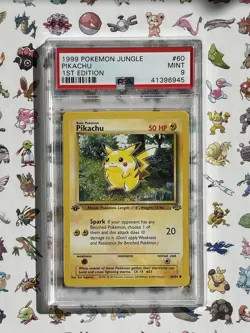 1999 English Pokemon 1st Edition JUNGLE PSA 9 Mint PIKACHU 60/64 - Image 1