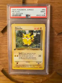 1999 Pokemon 1st Edition Jungle Pikachu 60/64 PSA 9 #48421408 - Image 1