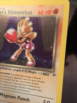 Pokemon TCG Rockets Hitmonchan #11/132 Holo Rare Gym Heroes 2000 WOTC VTG Swirl - Image 2
