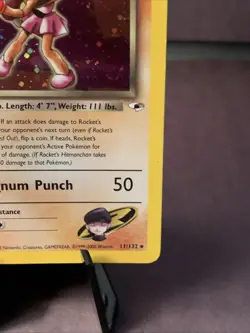 Pokemon TCG Rockets Hitmonchan #11/132 Holo Rare Gym Heroes 2000 WOTC VTG Swirl - Image 5