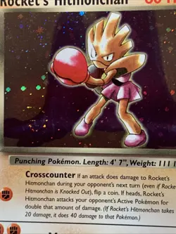 Pokemon TCG Rockets Hitmonchan #11/132 Holo Rare Gym Heroes 2000 WOTC VTG Swirl - Image 2