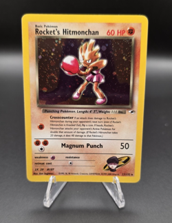 Pokemon TCG: Gym Heroes Unlimited Rocket's Hitmonchan 11/132 Holo Rare - Swirl - Image 1