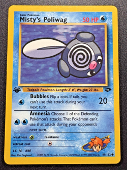 1st Edition Misty's Poliwag 89/132 Gym Challenge Pokemon Card Rare Near Mint - Image 1