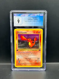 Pokemon CGC 9 Mint Charmander 50/82 Team Rocket 1st Edition Non-Holo 2000 S#9191 - Image 1