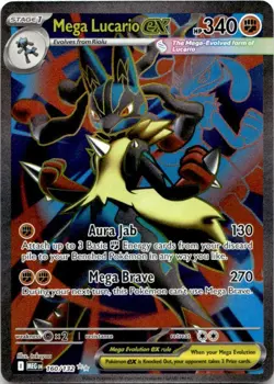 Mega Lucario ex 160/132 Me01: Mega Evolution Full Art Holo NM/Mint Pokemon TCG - Image 1