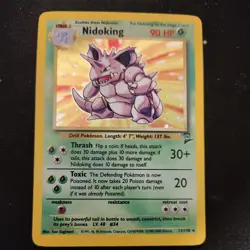 Pokemon TCG Nidoking Base Set 2 SWIRL Holo Unlimited Rare Card 11/130 LP - Image 1